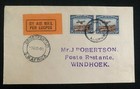 1931 Windhoek South West Africa First Return Flight Cover Ffc To Grootfontein