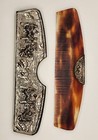Vintage Silverplate Repousse Case With  tortoise Shell  Comb-danish-hans Jensen 