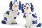 Staffordshire Dog Salt And Pepper Shaker Set - Hand-painted Ceramic  3 5-inches 