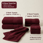 8 Piece Bath Towel Set 100  Cotton 600 Gsm Soft Absorbent Bathroom Towels
