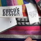 Chico s Design Vintage Tribal Print Jacket Multi Color Stripe Button Up Sz L  2 
