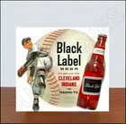 1950 s Cleveland Indians Store Counter Advertising Standup Sign Black Label Beer