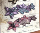 Applique Flower Beads Soutache 1x3  Hand Sewn 1pc