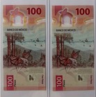 Lote De Billetes De   100 Pesos Mexicanos Con El Mismo N  mero De Serie  