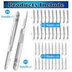40 Pieces Scalpel Blades  11 23 Scalpels Surgical With 2pcs  3 4 Handle   Storag