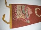 Vintage Souvenir Felt Travel Pennant Cave Of The Mounds Wisconsin Red W  Indian