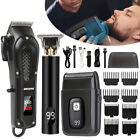 Professional Hair Clipper For Men  3-piece Set  Beard Trimmer Shaver Set Black
