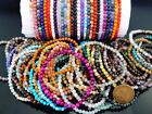 Handmade 4mm Mixed Natural Gemstone Round Beads Stretchy Bracelet Reiki Chakra 