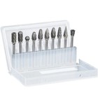 Tungsten Carbide Rotary Burr Bit Set 1 8  Cutting Carving Burrs For Dremel Tool