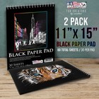 11x14 Black Heavyweight Paper Spiral Bound Sketch Pad 140gsm 30 Sheets  2 Pads 