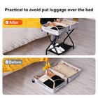 Luggage Rack pack Of 2 steel Folding Suitcase Stand With Storage Shelf For Be