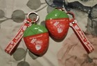 Meike Glamour Strawberry Hand Cream Keychain Holder Set  Red   Green