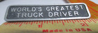 Worlds Greatest Truck Driver Pin Vintage Collectible Semi Trucker Hat Pinback
