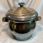 Vintage Wm Rogers 27  Silver Plate Ice Bucket  Paul Revere W Glass Liner   Lid