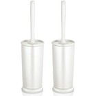Toilet Bowl Brush Holder Set  2 Pack Modern Deep Cleaning Bathroom Toi