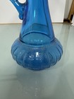 Blue Glass Genie Bottle Decanter Vintage 1973 Cork Stopper Ky Liquor Barware