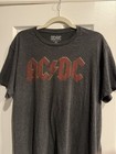 Ac dc Dark Gray Heather Graphic T-shirt Large Short Sleeve Crew Neck