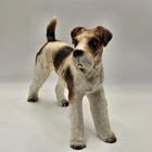 Vintage Wire Fox Terrier Dog Figurine Ceramic Japan 1950s Hand Painted 6 