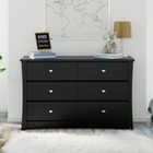 Storkcraft Dresser 33 5 h X 53 4 w X 16 8 d Durable Wood Crescent 6-drawer Black