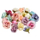 10pcs 4cm Artificial Flower Silk Rose Cloth Fake Flower Head Wedding Party Home