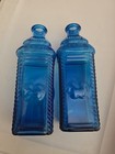 Vintage Berring s Apple Bitters Blue Glass Bottle With Cork 