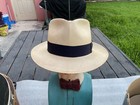 Vintage 40-50s Outstanding Adam Hats Genuine Panama Fedora 7-1 8   Hat Box