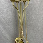 Vintage Polished Brass 5 Piece Fireplace Tool Set 4 Tools   Stand 32  Tall Gold