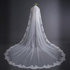 10ft Long White Wedding Bridal Veils With Embroidery Lace Edge Bride Supplies Us