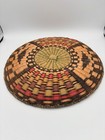 Vintage Hopi Third Mesa Wicker Basket Plaque Polychrome Native American 13 25 