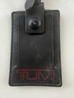 Tumi Black Red Leather Luggage Bag Tag Id Replacement Travel