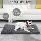 36x23 Inch Gray Washable Soft Fluffy Dog Crate Bed Mat
