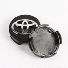 4x Toyota Wheel Rims Center Hub Cap Caps Black Base Chrome Logo 62mm Camry  mor