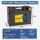 24v12ah Lithium Battery For Electric Wheelchair better Than Lead-acid Batteries