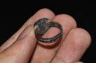 Ancient Roman Style Carnelian Agate Entalio Bronze Ring Angel Carved Cignet Old