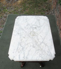 Antique Victorian Eastlake Cherry Marble Top Parlor Side Table - Apron Handles 