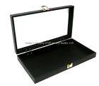 1 Wholesale Glass Top Lid Black 144 Ring Display Portable Storage Boxes Case