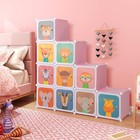 Kids Closet  Cartoon Diy Modular Dresser Storage Organizer With 12 Cubes