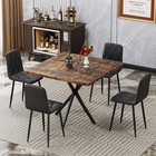 5 Piece Dining Table Set Square Table W  4 Chair Kitchen Breakfast Furniture