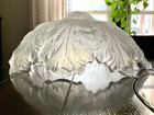 Vintage Art Deco Frosted Glass Ceiling Light Shade 16  Acanthus Leaf Starburst