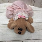 Vtg 1985 Tonka Pound Puppies Newborns Brown Dog 9  Stuffed Animal Plush Dress