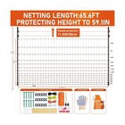 Poultry Electric Net Fence Upgradeable Height 59in For Chickens Sheep Goats Farm