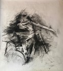  Charcoal Drawing Original Artwork By Barnum Crubaugh Of A Women Screaming 