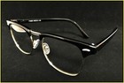Classy Elegant Sophisticated 50 s Retro Style Clear Eye Glasses Black Gold Frame