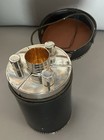 Vintage Mid-century German Ahs Art Deco 3-flask Travel Bar Set With Shot Glasses
