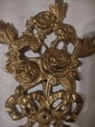 Vintage Solid Brass 8 25  By 4  Floral Wall Accent Decor Emblem Made In India 