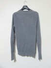 Burberry London Gray Ribbed 100  Cashmere V-neck Sweater - Large