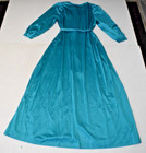 Vintage Robe Nightgown 2 Piece Set Lorraine Size M 70s Turquoise Sheen Made Usa