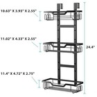  Over The Door Shower Caddy  Hanging Shower Organizer Storage  3-tier Black  