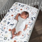 Lambs   Ivy Hall Of Fame Animals sports 100  Cotton Fitted Baby Crib Sheet