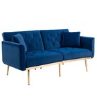 Velvet Futon Sofa Bed Unpholstered Sleeper Couch Convertible Foldable Loveseat
